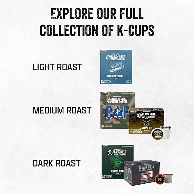 Black Rifle Coffee Company Medium Roast K Cups - Single Serve K Cups Coffee Pods - Kcup Pods