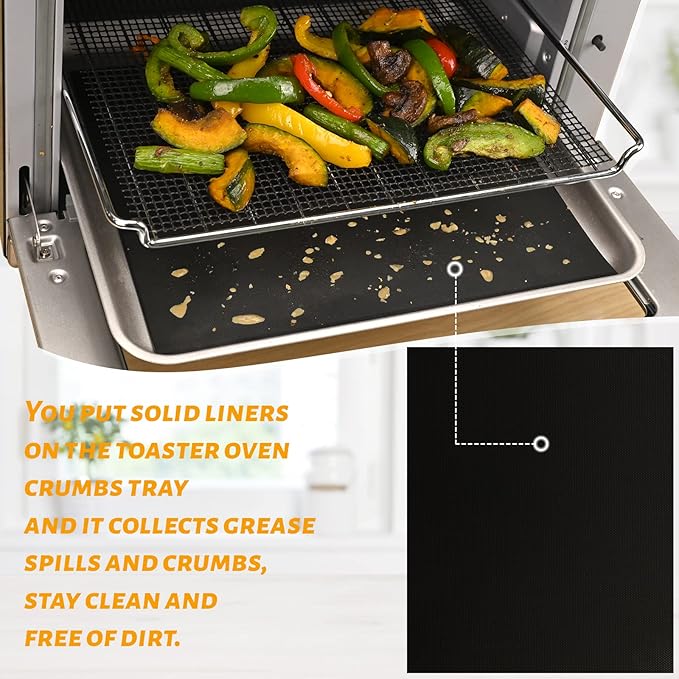 WMKGG 3 Pack Air Fryer Oven Liners Set, 9 x 11 Inch Reusable Non-Stick Toaster Oven Mats Compatible