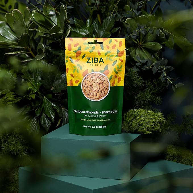 Ziba Foods Heirloom Shakhurbai Almonds | Salted & Dry Roasted Almonds | Non-GMO, Vegan, Gluten Free