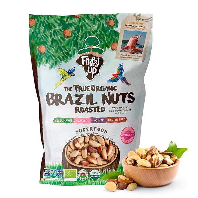 Snack The True Organic Brazil Nuts 32oz-2lbs – Roasted & Himalayan Salt – Kosher – Healthy-Rich in