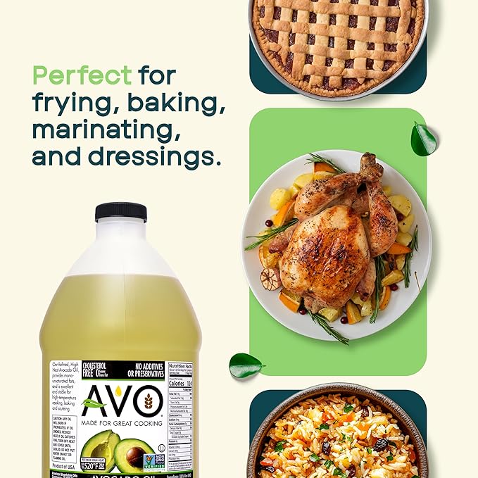 AVO NON GMO 100% Avocado Oil, 64 Fl-oz, NO Preservatives Added