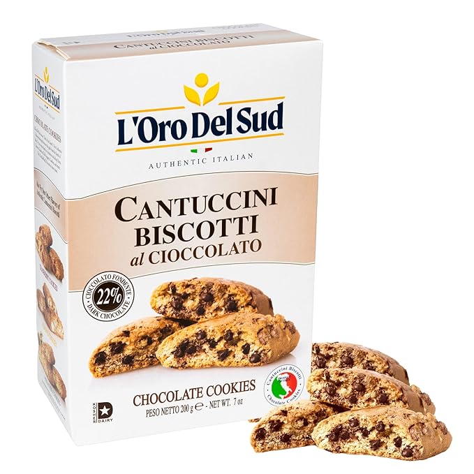 L'Oro Del Sud Chocolate Biscotti, Cantuccini d'Abruzzo, Italian Cookies Madewith Real Quality