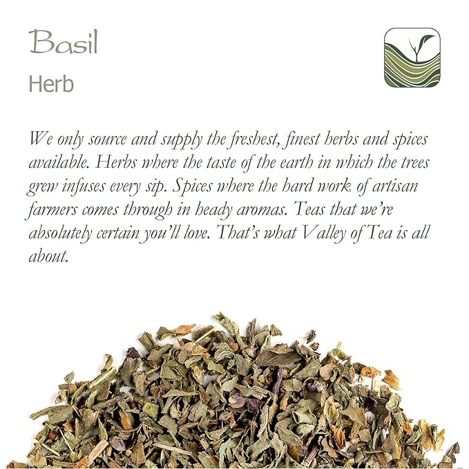 Basil Leaves Organic Culinary Herb - Perfect For Pesto - Sweet Basel - Dry Ocimum Basilicum - Basil