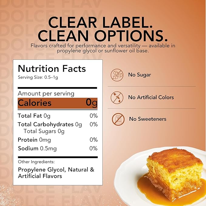 Dolce Flav Maple Extract - 2 Ounce Water-Soluble Multipurpose Flavoring Ideal for Baked Goods