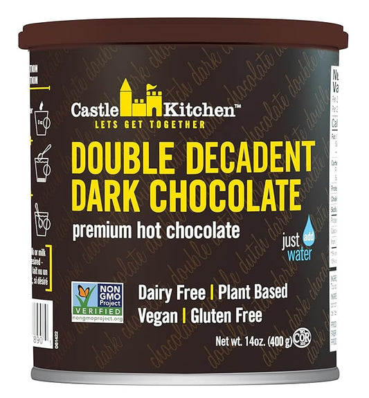 Castle Kitchen Double Dutch Dark Chocolate Premium Hot Cocoa Mix - Dairy-Free, Vegan, Plant Based