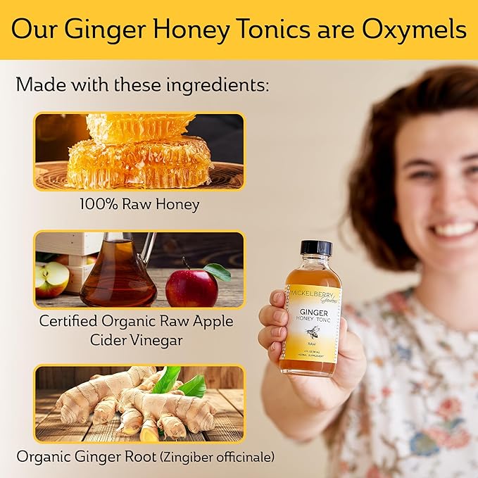 Mickelberry Gardens Immune Support Ginger Honey Spray ??Organic Ginger Shots & Syrup for Immunity
