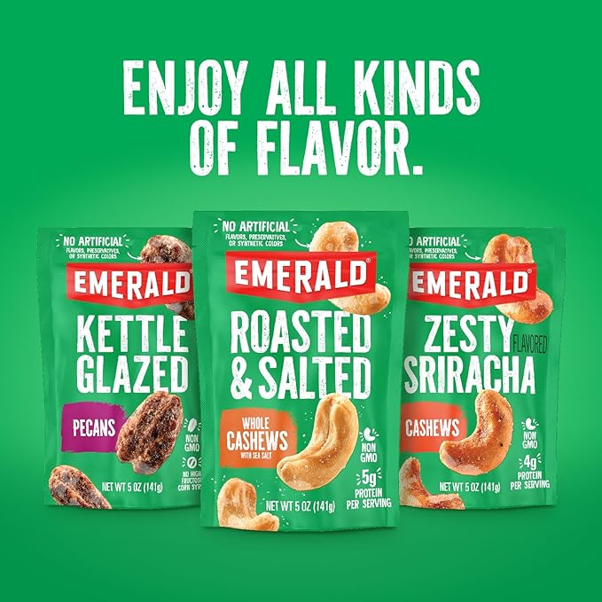 Emerald Nuts Cashews and Almonds with Dried Pineapple 7 Ct (1-Pack), 100-Calorie Individual Packs