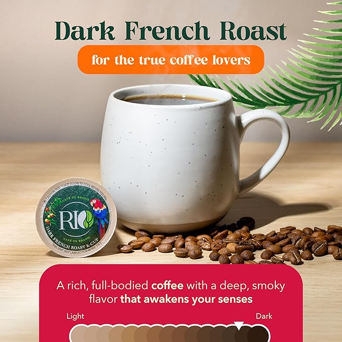 Rio Cafe de Brazil Kcup Coffee Pods - 72 Count, Dark Roast Coffee with Dark Chocolate and Roasted
