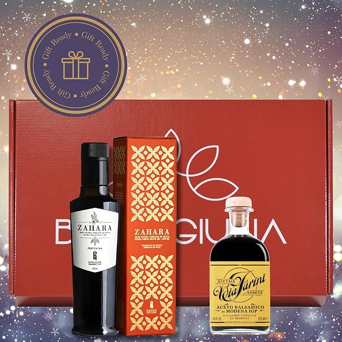 Brava Giulia Gift Box – Sicilian Extra Virgin Olive Oil and Via Farini Aged Balsamic Vinegar of