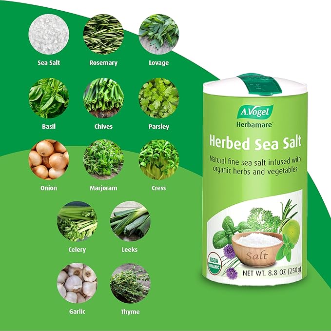 A.Vogel Herbamare Herbed Sea Salt - Natural Fine Sea Salt Infused with 12 Herbs & Vegetables - Free