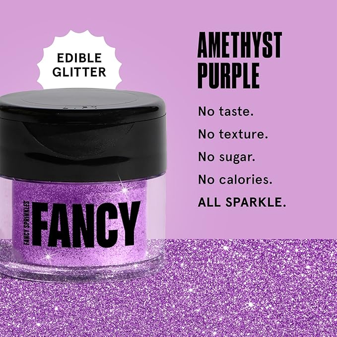 Fancy Sprinkles Halloween Amethyst Purple Premium Edible Glitter, 100% Edible Glitter for Sparkling