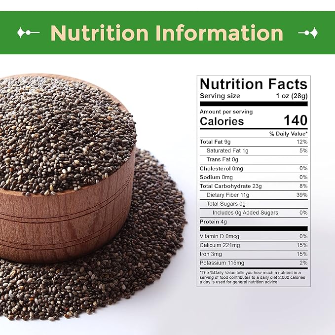 Sincerely Nuts Black Chia Seeds - Natural Superfood | Raw, Gluten-Free, Vegan & Kosher | Healthy
