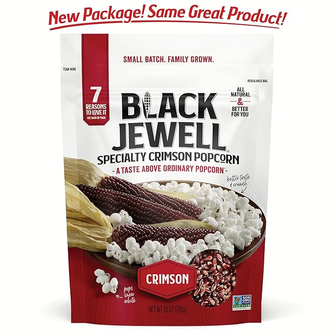 Black Jewell Gourmet Popcorn Kernels, Crimson Red, 28.35 Ounces (Pack of 2)