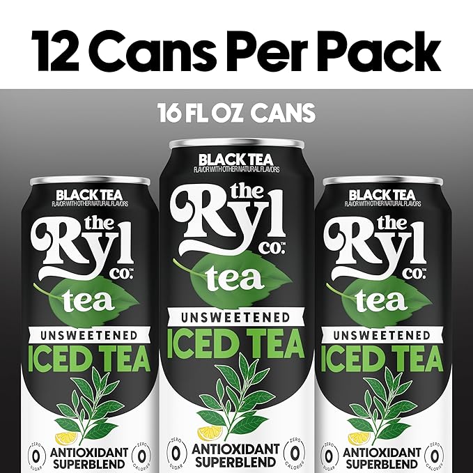 Ryl Unsweetened Black Iced Tea – Antioxidant Superblend, No Artificial Ingredients, Zero Sugar
