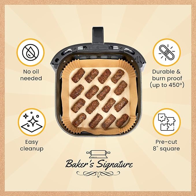 250 pcs Air Fryer Liners, Disposable Airfryer Paper Liners ??Non-Stick and Oil Proof for Easy
