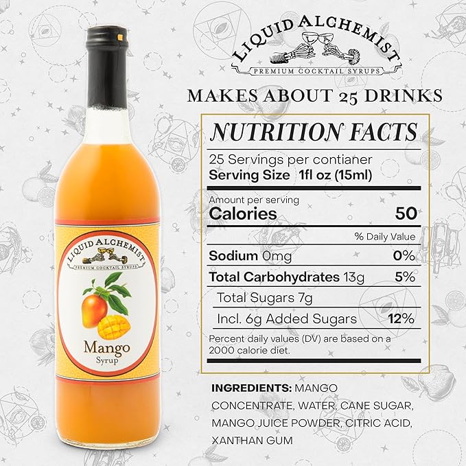 Liquid Alchemist Mango Syrup for Drinks - Real Ingredients Make our Mango Puree for Cocktails the