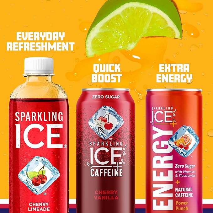 Sparkling Ice, Cherry Limeade Sparkling Water, Zero Sugar Flavored Water, with Vitamins and