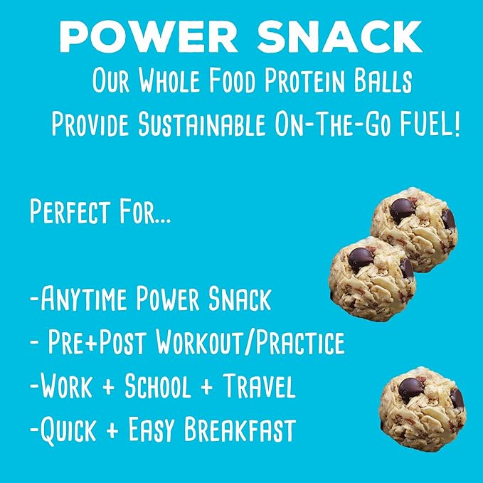 simplyFUEL Whole Food Protein Balls with Probiotics - Chocolate Almond Coconut Snacks - 8g Protein