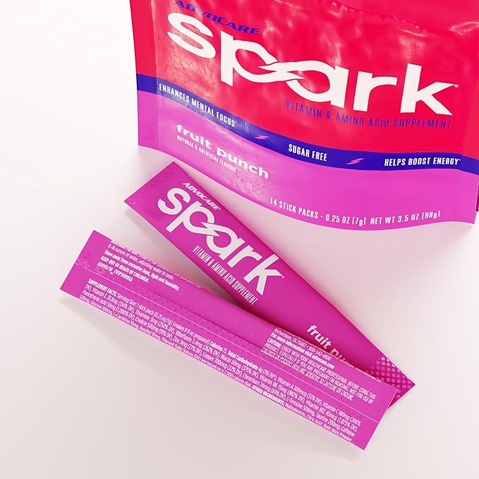 AdvoCare Spark Vitamin & Amino Acid Supplement - Focus & Energy Drink Powder Mix with Vitamin A