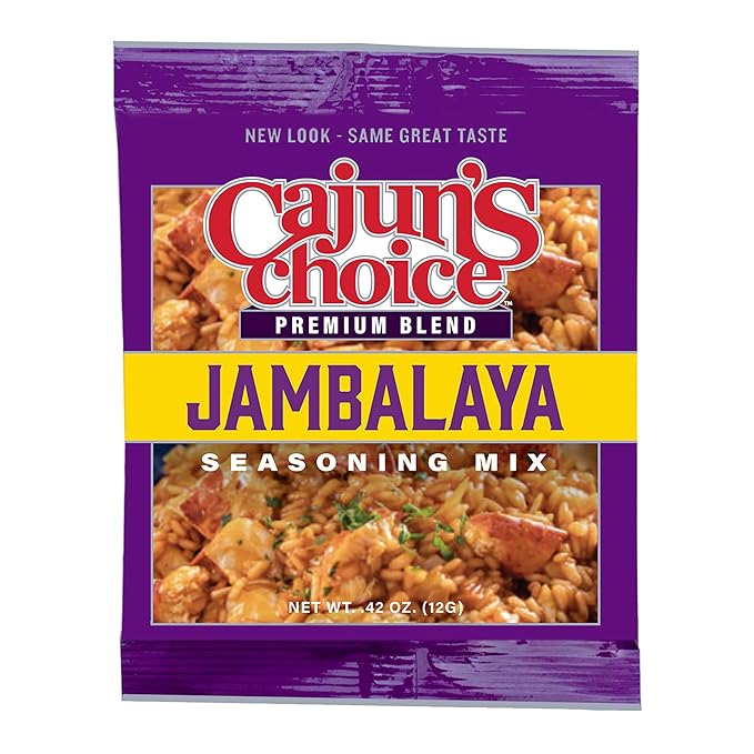 Cajun's Choice Jambalaya Seasoning Mix - 0.42 oz Packets, Pack of 6, Gluten-Free, No MSG, Authentic