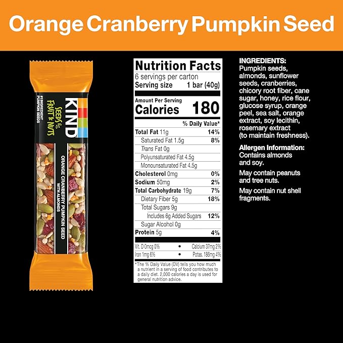 KIND Bars Seeds, Fruit and Nuts Variety Pack, Strawberry, Dark Chocolate Raspberry and Orange