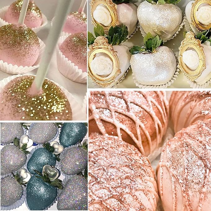 Edible Glitter for Drinks Cakes Christmas Set - Colaele 4 Colors Shimmering Luster Dust Disco