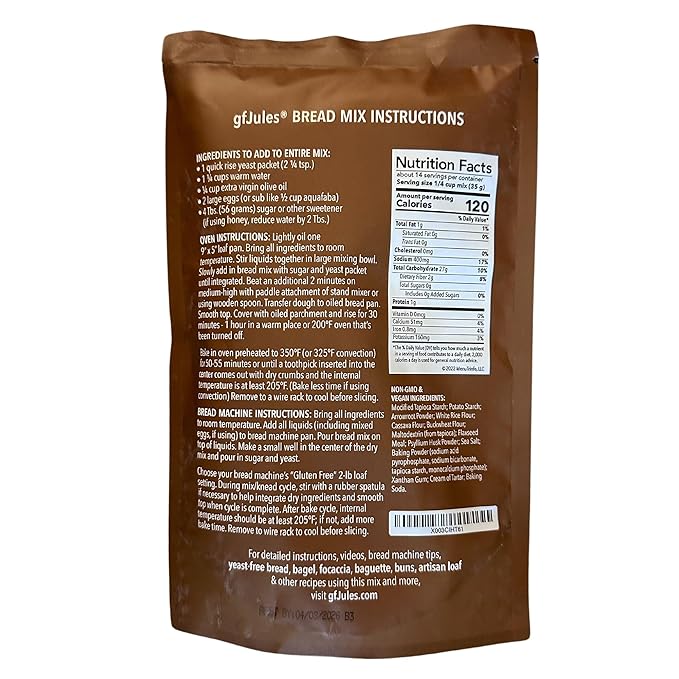 gfJules Certified Gluten Free Bread Baking Mix | Loaf, Baguettes, Bagels, Focaccia and more | No