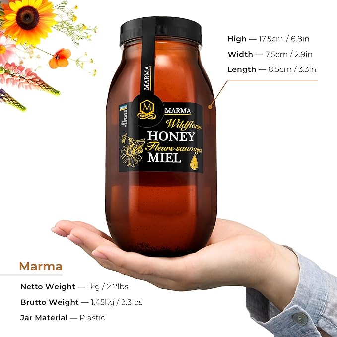 HONIGMA® Marma Wildflower Honey | Authentic Raw Honey from Ukraine | 100% Pure & Unpasteurized |