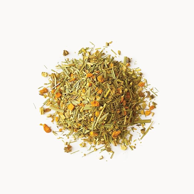 Rishi Tea Turmeric Ginger Herbal Tea - Organic Loose Leaf, Caffeine Free Ayurvedic Digestive Blend