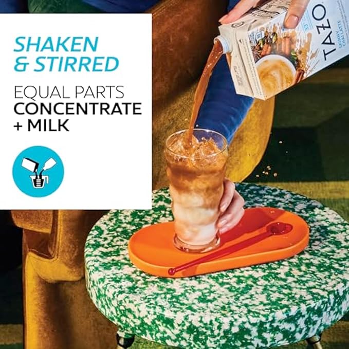 TAZO Skinny Chai Latte Concentrate, Hot or Iced Black Tea, Easy-to-Serve, Everyday Low Calorie