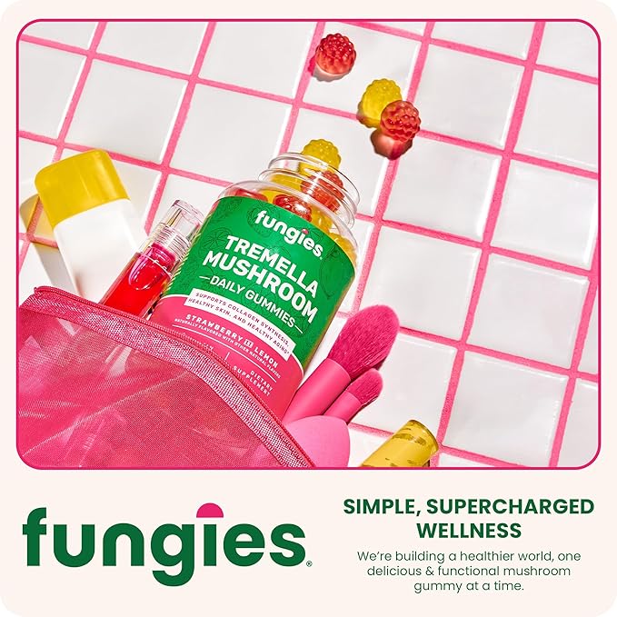 Fungies Tremella Mushroom Gummies, Mixed Strawberry & Lemon Flavor - Mushroom Herbal Supplement