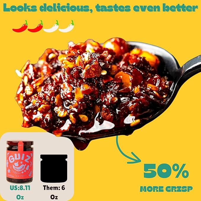 GUIZ Classic Guizhou Chili Crisp with Peanuts: Authentic Spice, Crunchy Delight, Bold Premium