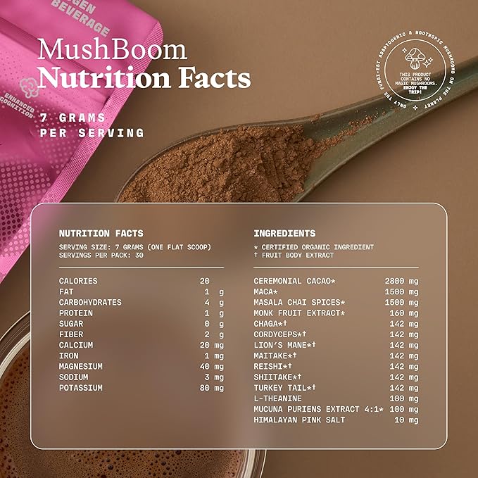 Ultra Life Sport - MushBoom Organic Mushroom Coffee Alternative Drink - 30 Servings 7 Mushroom
