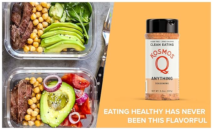 Kosmos Q Anything Seasoning, All-Purpose Spice Mix with Onion, Garlic, Paprika & Herbs, Sugar Free