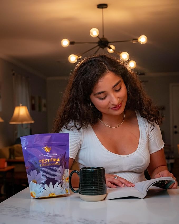 Egyptian Chamomile Tea, Organic Loose Leaf Herbal Tea – Cozy, Calming – Supports Stress Relief