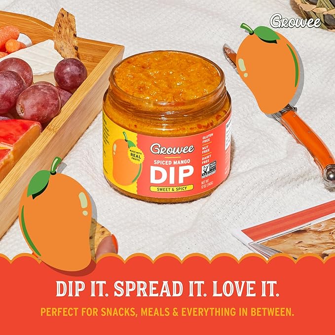 Growee Vegan Mango Dip ??Chutney Style ??Gluten-Free, Nut-Free, Queso Alternative ??Dairy-Free