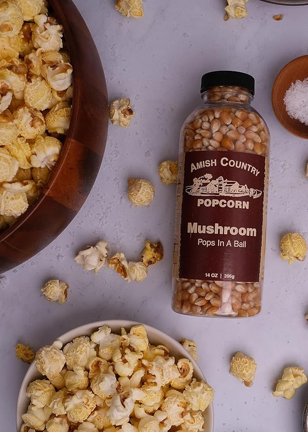 Amish Country Popcorn | 14 oz Bottle | Mushroom Popcorn Kernels | Old Fashioned, Non-GMO and Gluten