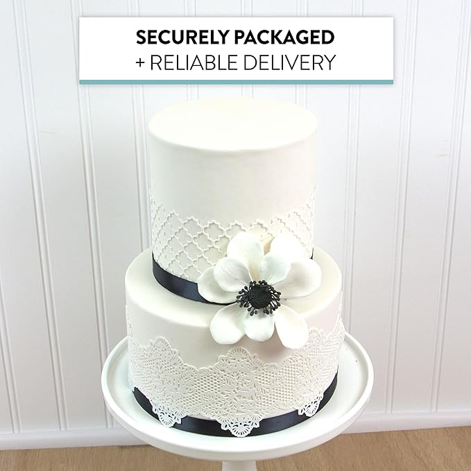 Global Sugar Art Poppy Anemone Sugar Cake Flowers White with Black Center, 3 Count by Chef Alan