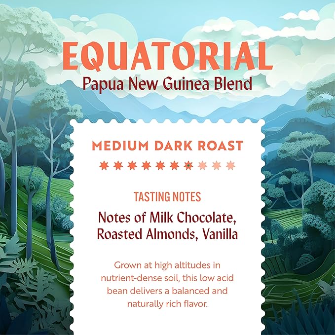 Clean Coffee Co. - Low Acid Medium-Dark Roast, Tested for Molds and Toxins, Papua New Guinea Blend