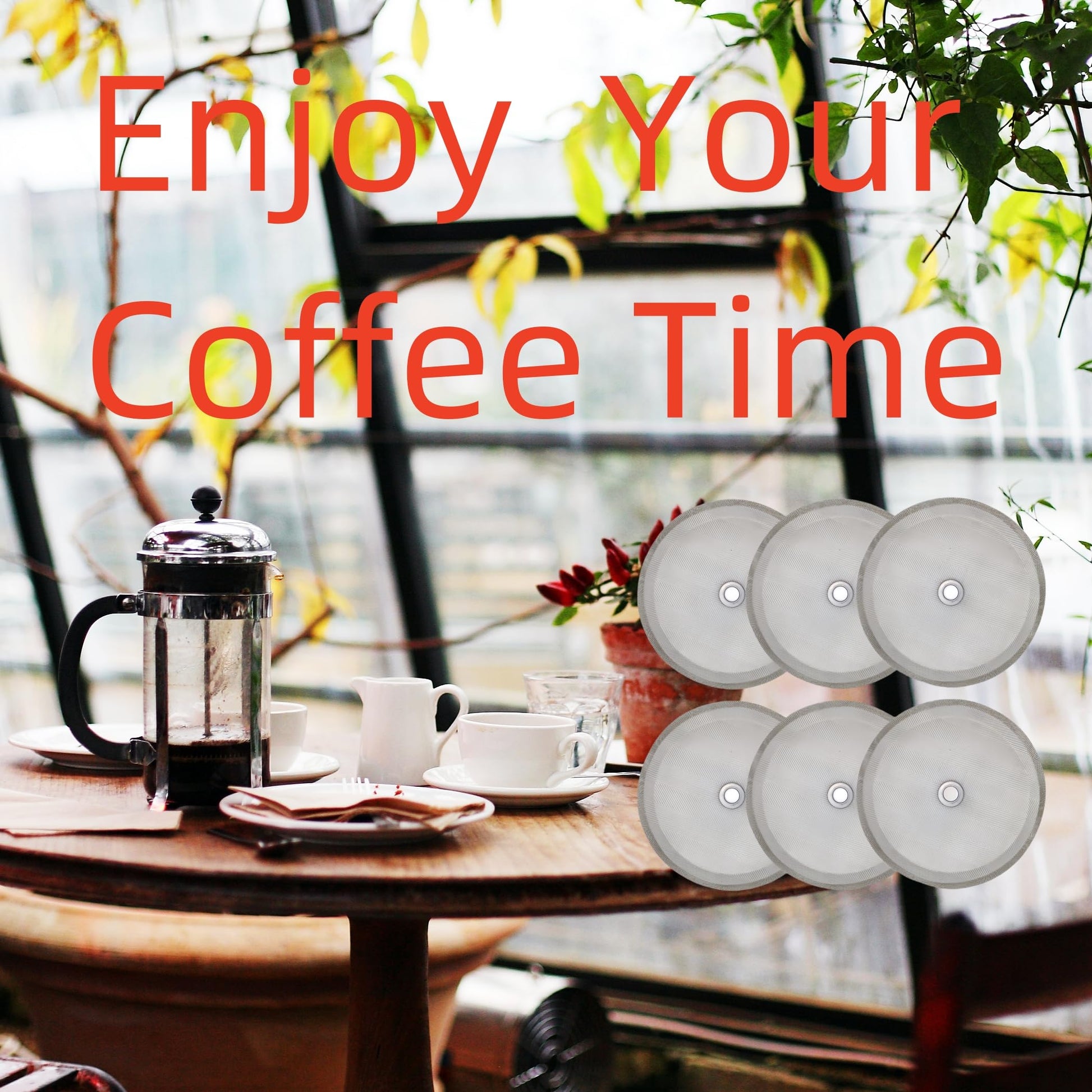Ruilida 6pcs French Press Filter Screen - Universal 1000 ml, 34 Oz, 8 Cup Coffee Makers and Tea