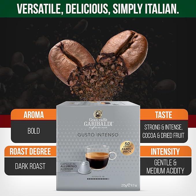 Gran Caffè Garibaldi Espresso Pods, Italian Roasted Coffee, Compatible Nespresso Original Line