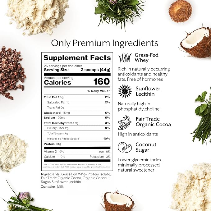 ProMix Nutrition Whey Protein Isolate Powder, Chocolate - Grass-Fed - 짯Post Workout Fitness &