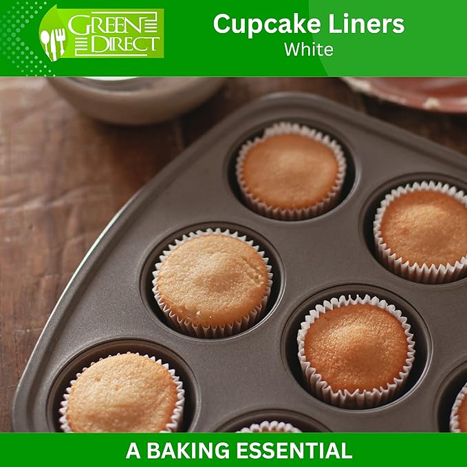 Green Direct Cupcake Liners - Standard Size Cupcake Wrappers to use for Pans or carrier or on stand