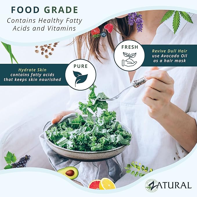 Zatural 100% Avocado Oil Pure Natural without Additives, Clean, Cold Pressed, Non-GMO, Vegan: For