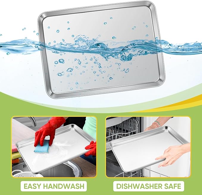 TeamFar Stainless Steel Baking Sheet, 20’’ x 14’’ Large Baking Sheet Pan Bakeware Set Cookie Sheets