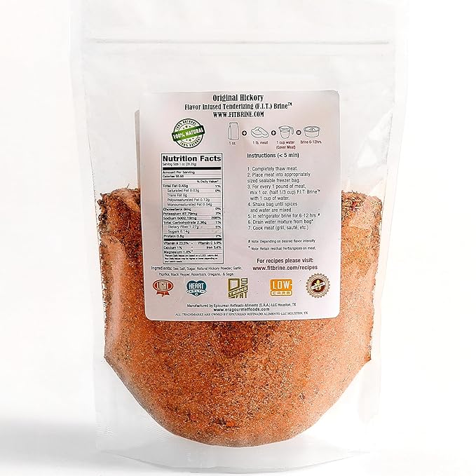 FIT Brine - Original Hickory, 16oz | Premium Meat Tenderizer & Seasoning | Adds Smoky Flavor &