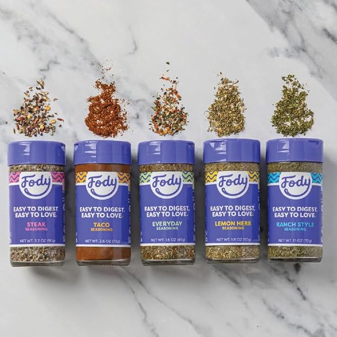 Fody Foods Variety Seasoning Pack, Pack of 5, Garlic and Onion Free, Low FODMAP Certified, Gut &