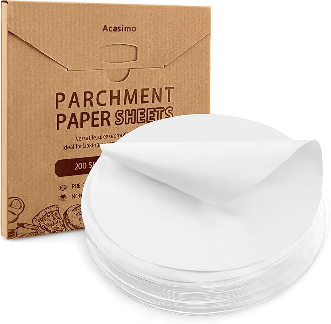 200Pcs Parchment Paper Rounds, 10 Inch Baking Parchment Circles, Precut Baking Sheets Round, Burger