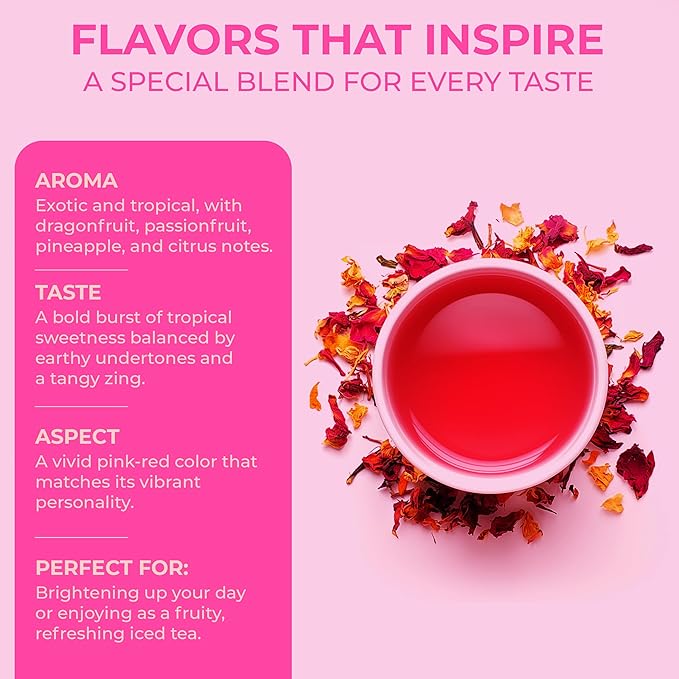 Katy?™s Dragonfruit Loose Leaf Tea | Hydrating & Fruity Herbal Tea | Hibiscus, Dragonfruit &