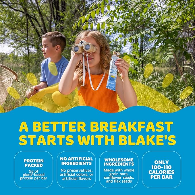 Blake's Seed Based Breakfast Bars with Protein — Variety Pack (24 Count), 5g Clean Plant-Based